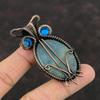 Aquamarine Pendant Copper Wire Wrapped Gemstone Pendant Blue Color Evil Eye Pendant Owl Pendant Handmade Copper Wire Jewelry Gift For Mother