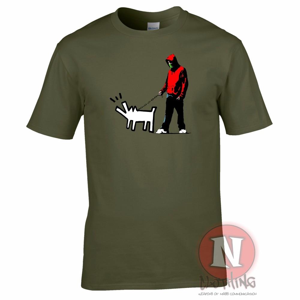Banksy Harings Dog TShirt Street Art Graffiti Design Print Exclusive