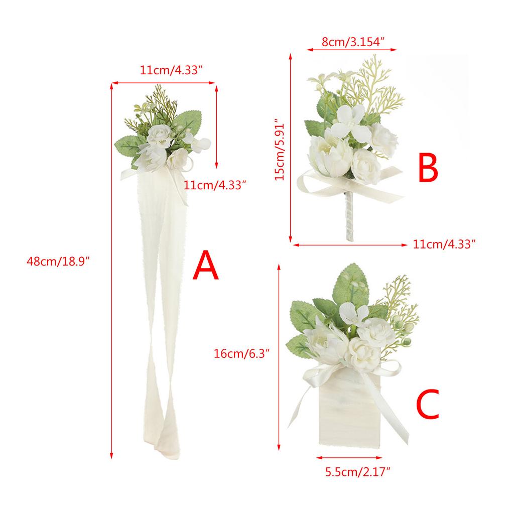 Шелковая бутоньерка Петлица Искусственные цветы Булавки Корсаж на запястье для подружки невесты Классическая свадебная бутоньерка для торжеств