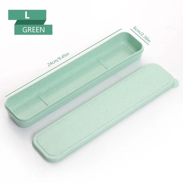 21/24cm PP Portable Travel Tableware Storage Box Case Food Grade Dinnerware Kitchen Fork Spoon Box For Kid School Cutlery