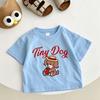 White Blue Tshirt For Boys And Girls Shortsleeved Tops New Design Tees Round Neck Base Shirt Toddler Loose Casual Clothing
