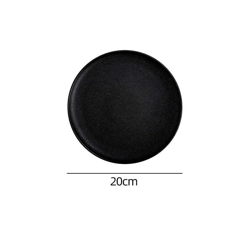 Тарелка Simple Ins Wind Tableware из матовой черной керамики, круглая и квадратная, в западном стиле, тарелка для стейка, обеденные тарелки для дома.