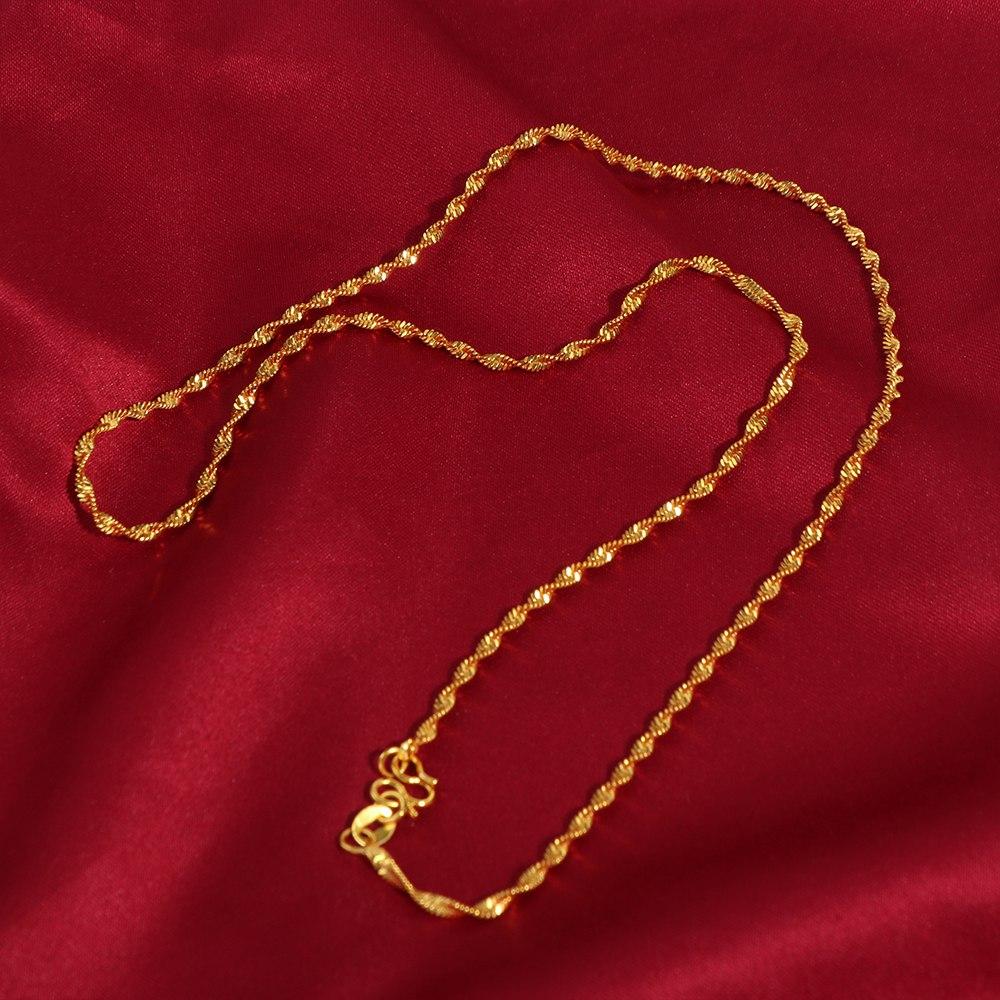 Женские ювелирные аксессуары, вьетнамское песочное золотое ожерелье без подвески, двухслойная цепочка