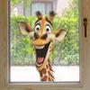 Милые и причудливые наклейки для украшения стеклянных окон и дверей в форме жирафа для гостиной и кабинета