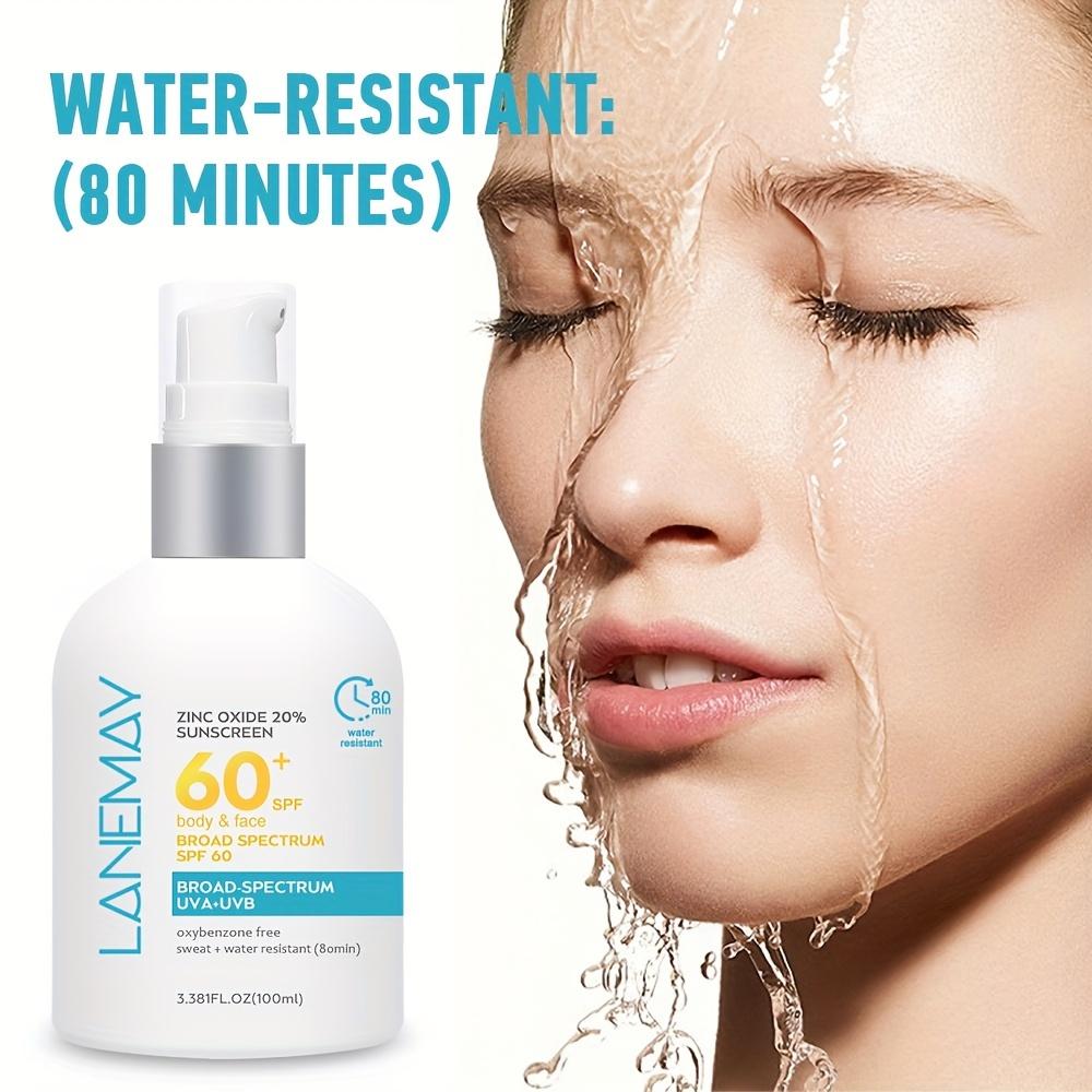 SPF60+ Daily Sun Protection Broad Spectrum - Hydroxy Acid and Vitamin E, Fast Absorption, Waterproof and Sweat-proof, Sunscreen, Suitable for The Body