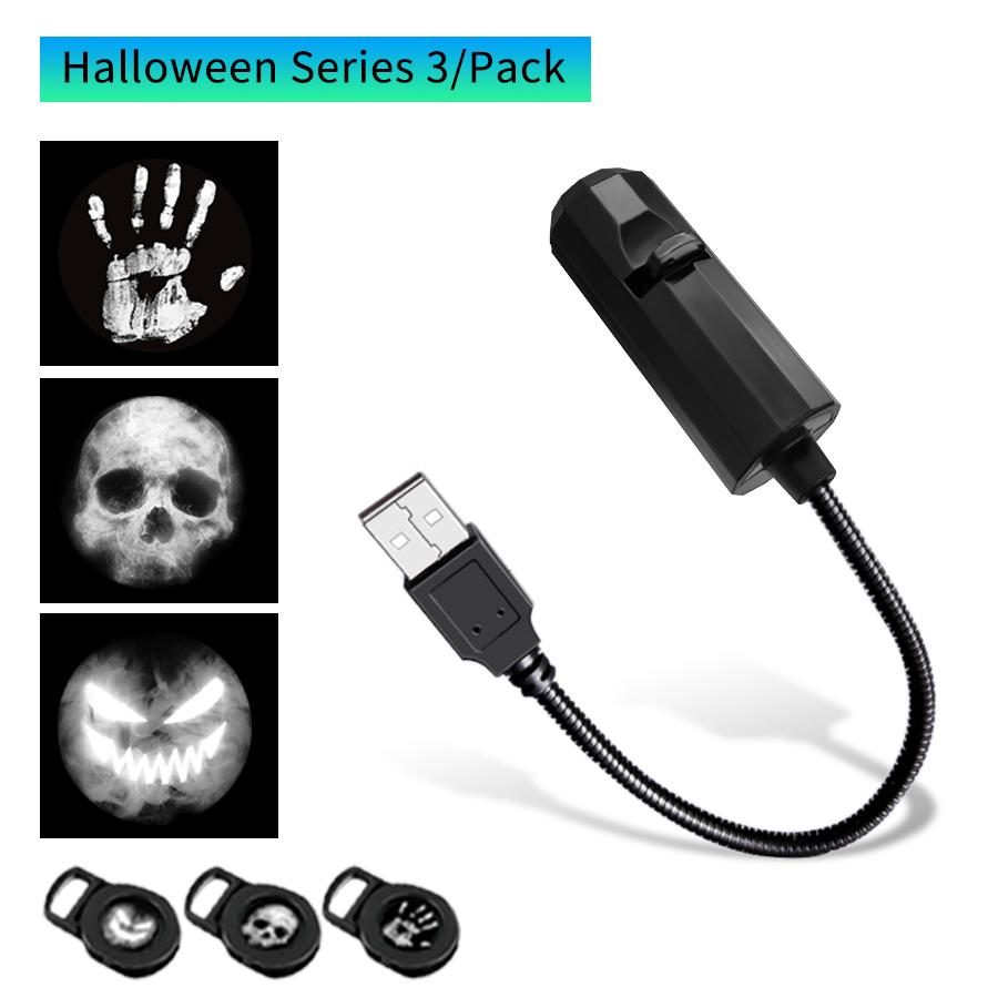 USB Проектор Ночник Светодиодный Рождественский Хэллоуин Лунная Лампа Праздничные Украшения Для Потолка Стены Атмосфера Настроение Свет Декор Комнаты