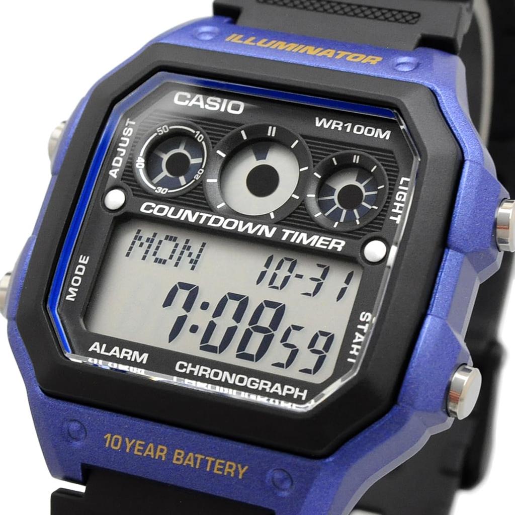 Casio Стандартные цифровые часы Metallic Blue Overseas Model [Casio] AE-1300WH-2AV Мужские [Товар]