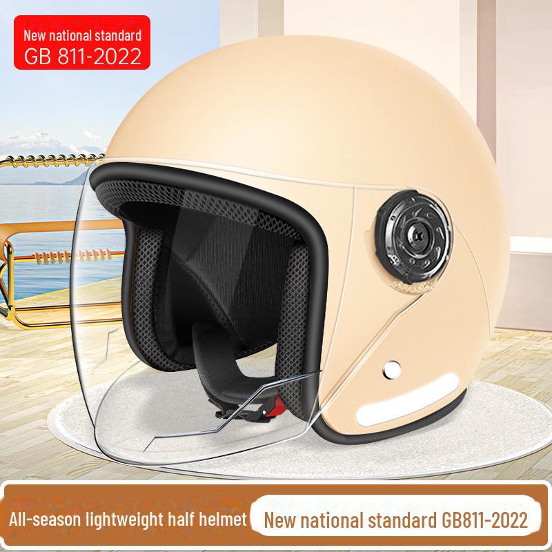 3C Certified Electric Motorcycle Helmet: Unisex Half Helmet for All Seasons, Provides Summer Ventilation and Winter Warmth