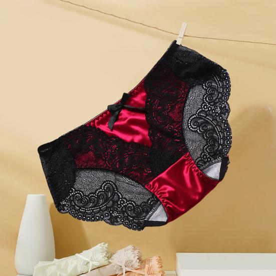 Stylish Lady Briefs Bowknot Decor Thin Protective
