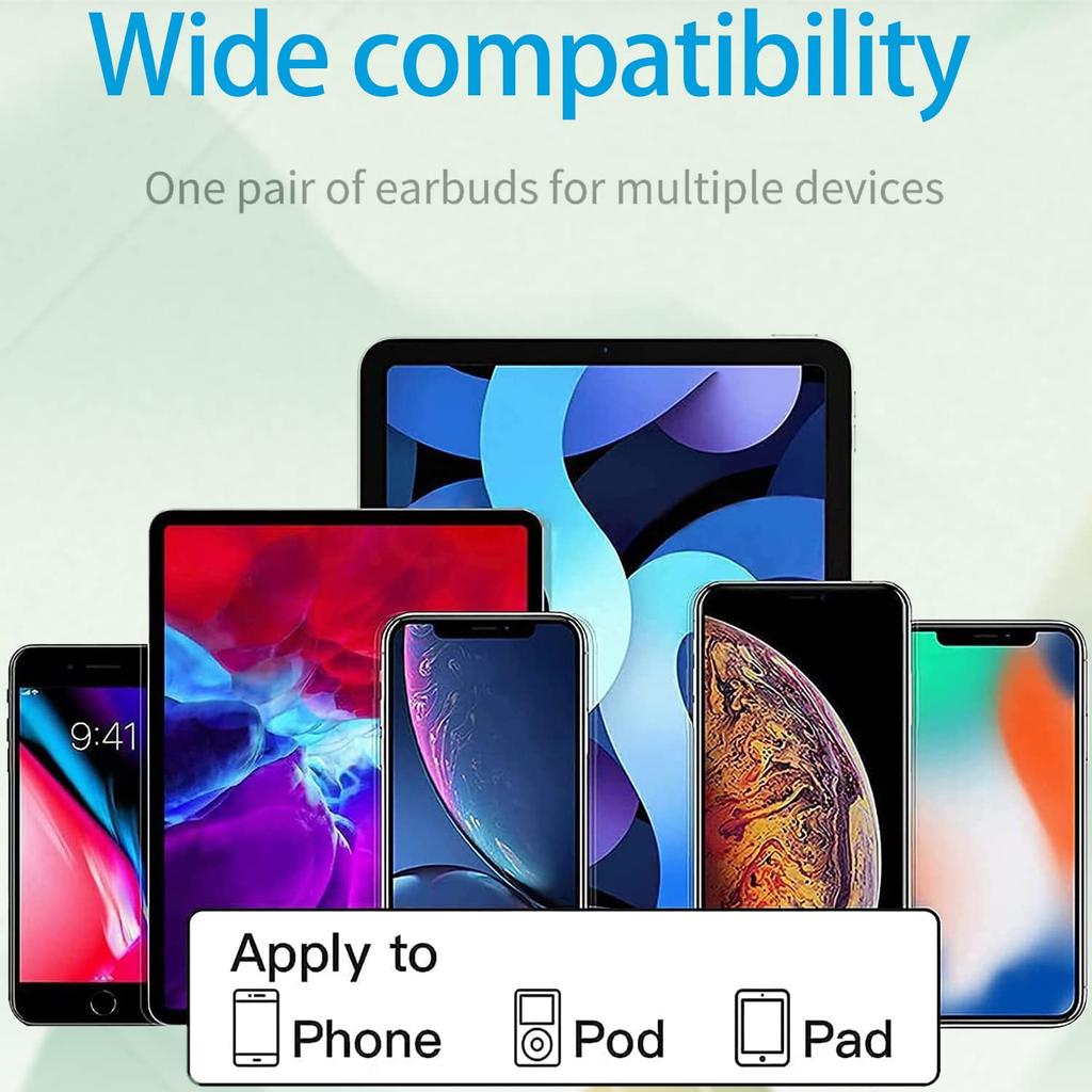 Wired iPhone Earphones Officially Certified Genuine Wired Earphones HIFI Transparent Sound Quality Heavy Bass with Microphone Supports Calls Volume