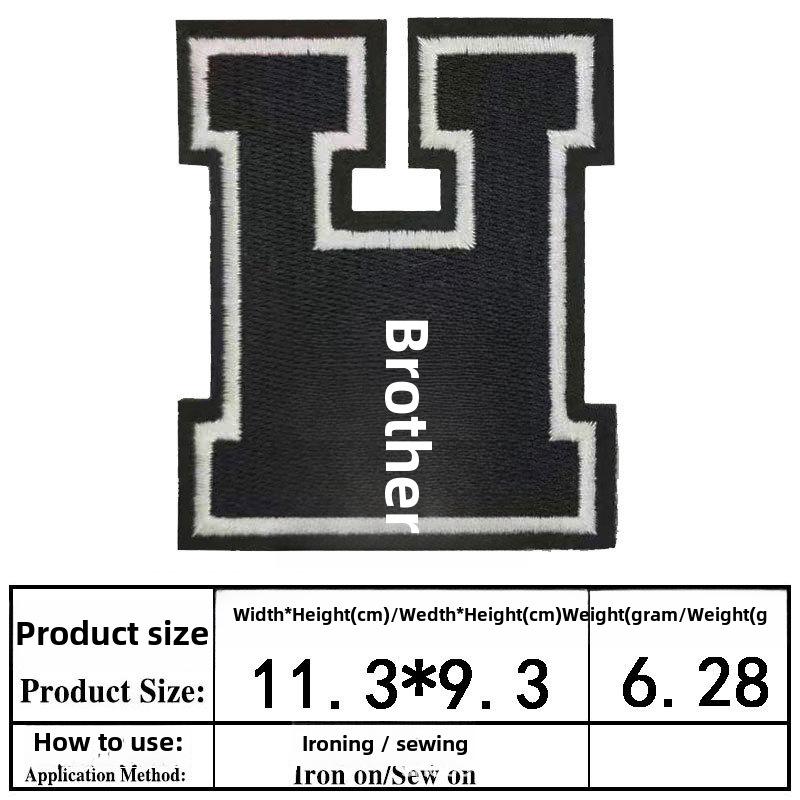 Вышитый алфавит и цифры нашивка на рукаве из джерси