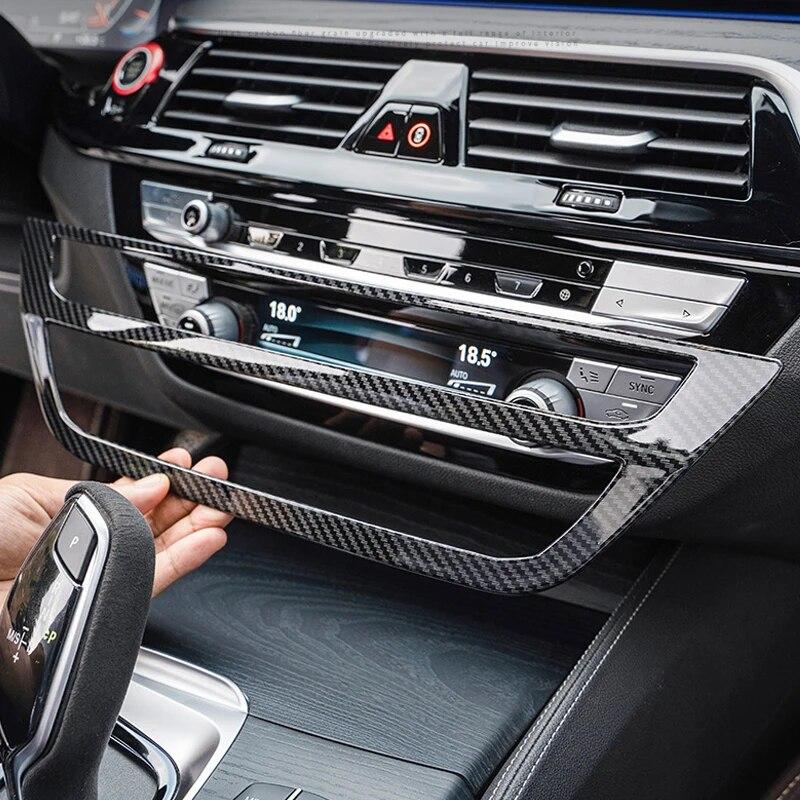 LHD для BMW 5 серии G30 G31, центральный подлокотник из углеродного волокна, крышка ящика для хранения, положение шестерни, панель, декоративная крышка, автозапчасти