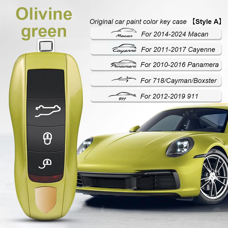 AABKR1 For Porsche Cayenne Mancan Panamera 911 718 Boxster Cayman Taycan 2010-2024 Car Key Paint Case Bordeaux Red Shell Replacement