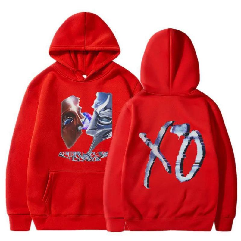 Autumn Winter Fashionable Casual Men Women Hooded Wool Lined Printed Sweatshirts