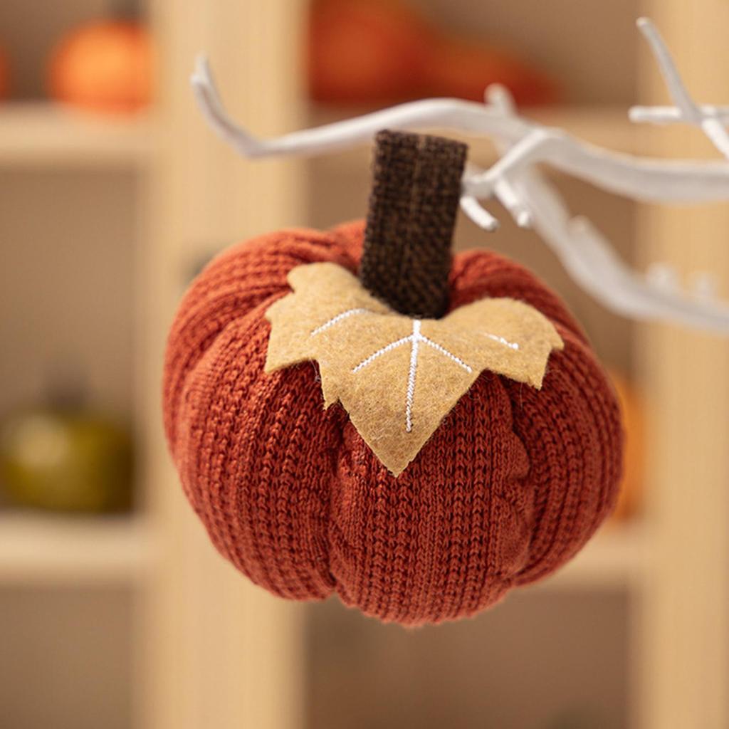 1pc 9cm Small Pumpkins Home Decor Knit Knitted Pumpkin Reusable Seasonal Charm Cozy Warm Decorative Ornaments Crochet Pumpkins