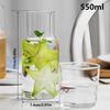 Glass Water Pitcher Set with Glass Cup 500ML/600ML Heat Resistant V-Shaped Mouth Glass Carafe Large Capacity Mouthwash Bottle