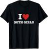 РАСПРОДАЖА Футболка I Love Goth Girls Унисекс Футболка - Мужская Летняя Хлопковая Графическая Футболка