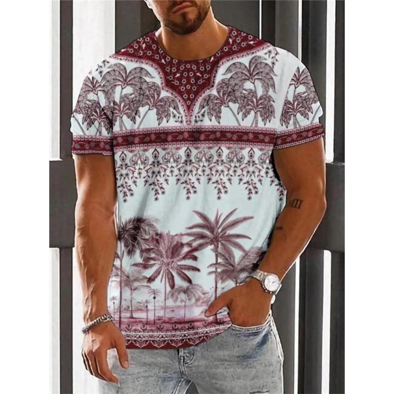Винтажная этническая футболка с 3D принтом, одежда с круглым вырезом, мужские топы, футболка большого размера с короткими рукавами, летняя свободная мужская уличная одежда, мужская одежда