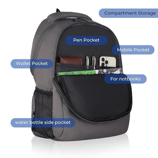 Рюкзак для ноутбука WildHorn 23 л для мужчин/женщин IВодонепроницаемый I Дорожный/Деловой/Студенческий рюкзак для книг Подходит для ноутбука 15,6 дюйма