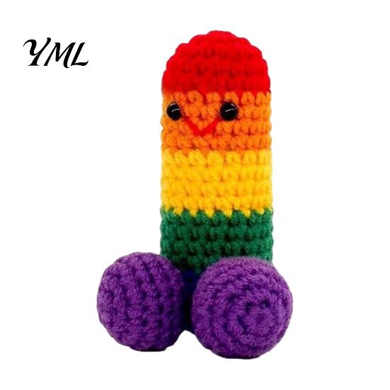 Unique Crochet Figurine Handmade Ornament, Funny Positive Desk Buddy, Cute Novelty Decoration Figurine, Emotional Support Keepsake Gift for