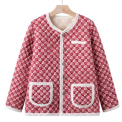 Пожилые мамы в корейской стеганой куртке из хлопка Женская зимняя мода Аромат Стеганая куртка из хлопка Плюс Бархатная подкладка Домашняя одежда.