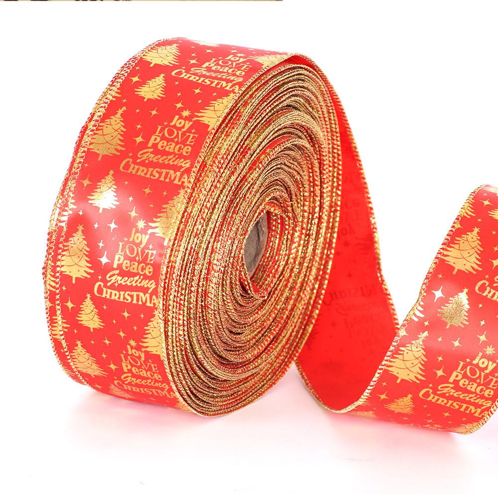 Charming 6.3cm Christmas Tree Ribbon Adornments With Colorful Letter Designs