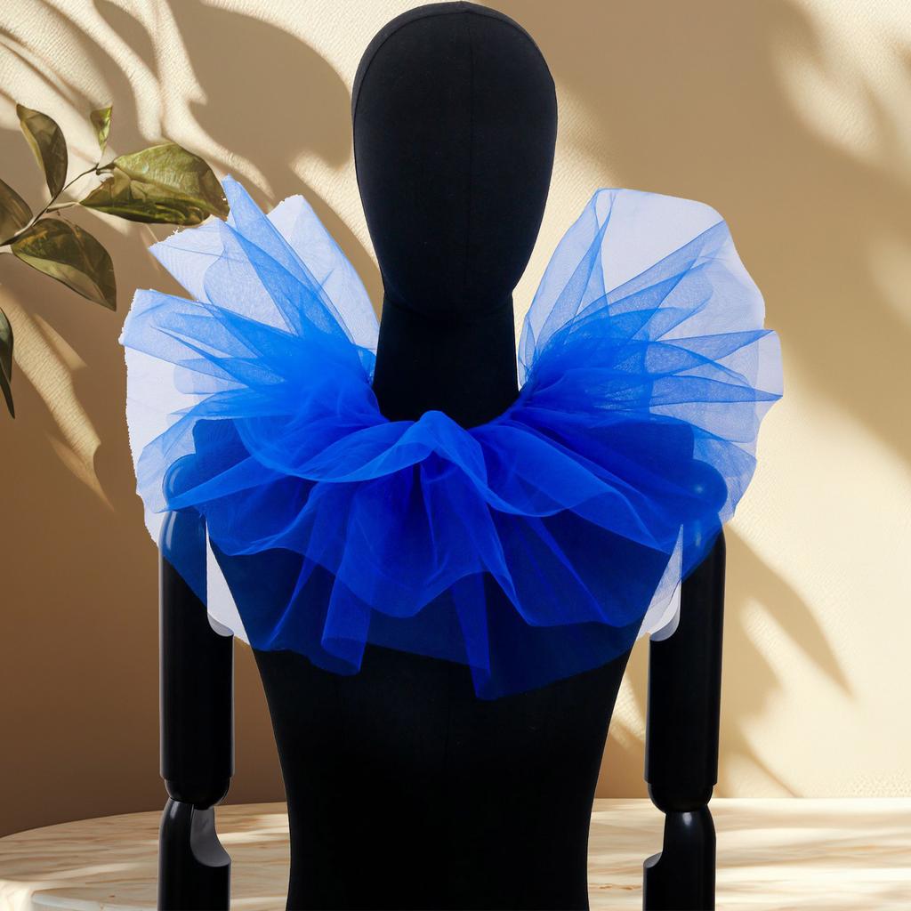 Elizabethan Ruffle Collar Victorian Tulle Collar for Halloween Party and Cosplay Event Clown Collar for Masquerades