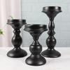American Retro Black Iron Candlestick: Aromatherapy Pillar Candle Holder & Photography Prop