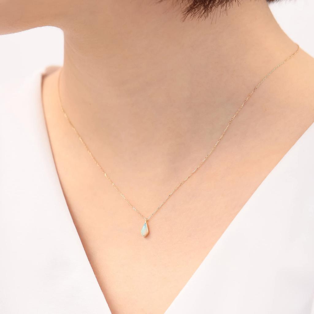 Estelle October Birthstone Opal K10 Yellow Gold Necklace 0452-6176-0019-0000