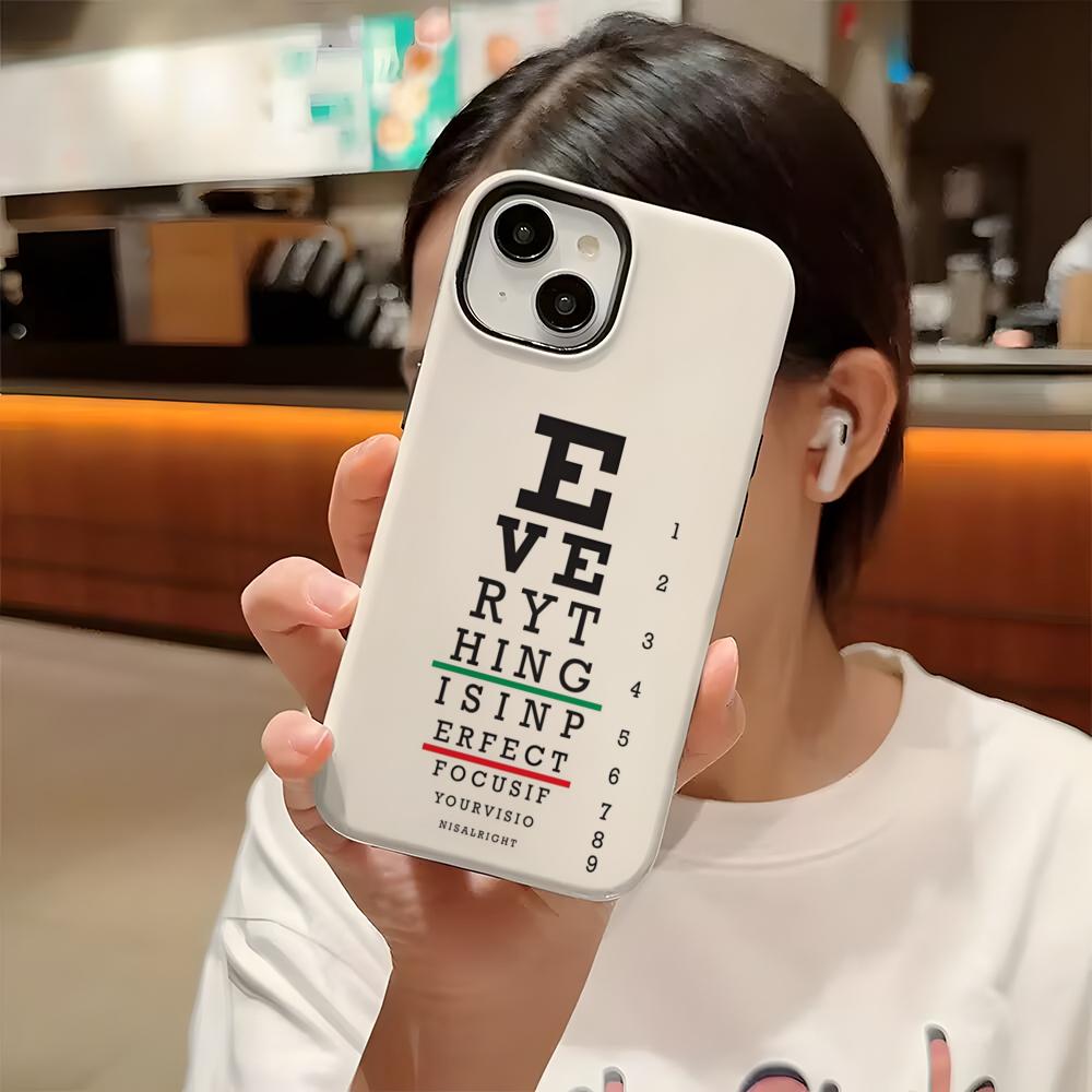 Medical Eye Vision Chart Phone Case For Iphone 16 Pro Max 15 13 14 12 11 14 Pro Max 15 Pro Max Two-in-one Cover