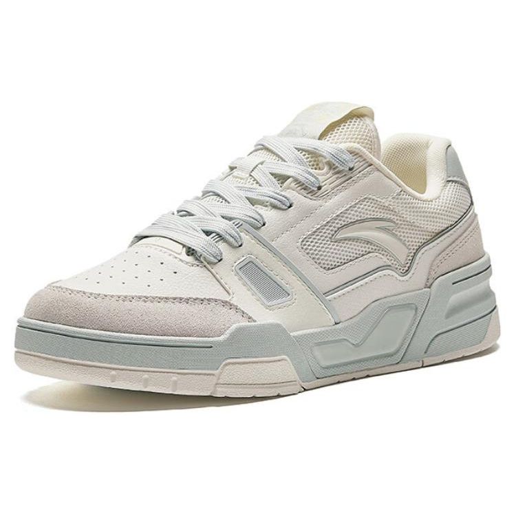 ANTA Women's Retro Platform Casual Skate Shoes Off White Light Grey 122428081-1