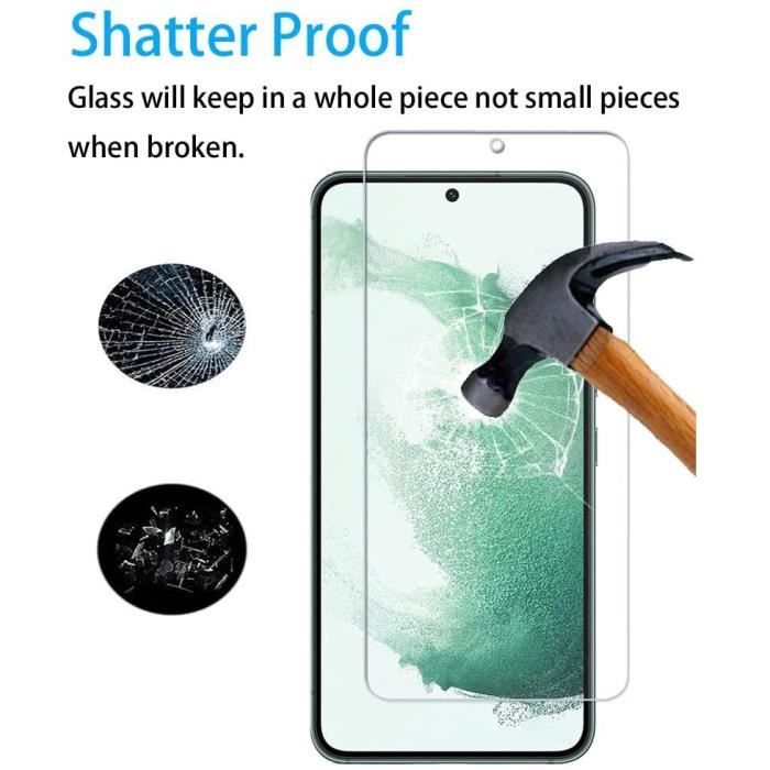 Verre Trempé - PROSHOP - pour Samsung Galaxy S22 Plus - Résistance 9H - Couverture intégrale - Lot de 3