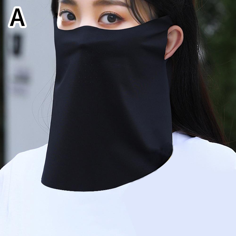 Летняя солнцезащитная маска из ледяного шелка, бесследная защита для лица, шеи, анти-УФ-лучей, дышащая маска для лица для езды на велосипеде, вождения, бега