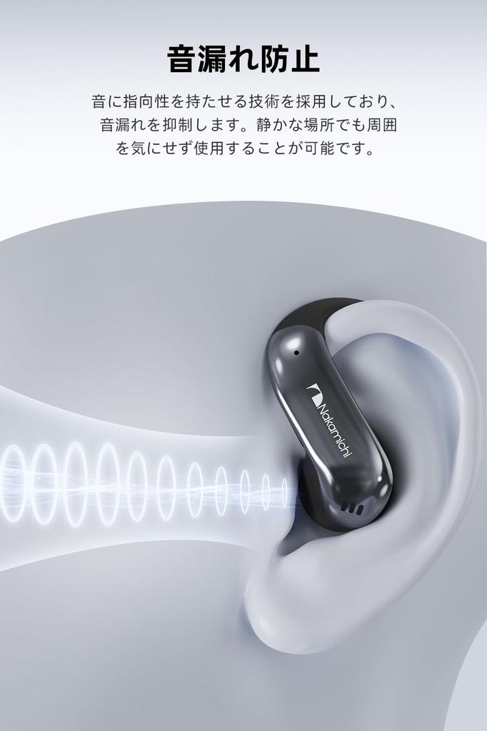 Наушники Nakamichi с открытым дизайном, Bluetooth 6.0, до 24 часов воспроизведения, Multipoint, Черные, OP-TW009 Lite