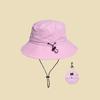 Women's Quick Dry Bucket Hat with Chin Strap Foldable Outdoor Sun Hat Lightweight Wide Brim Fishing Hiking Cap with Integrated Storage Bag