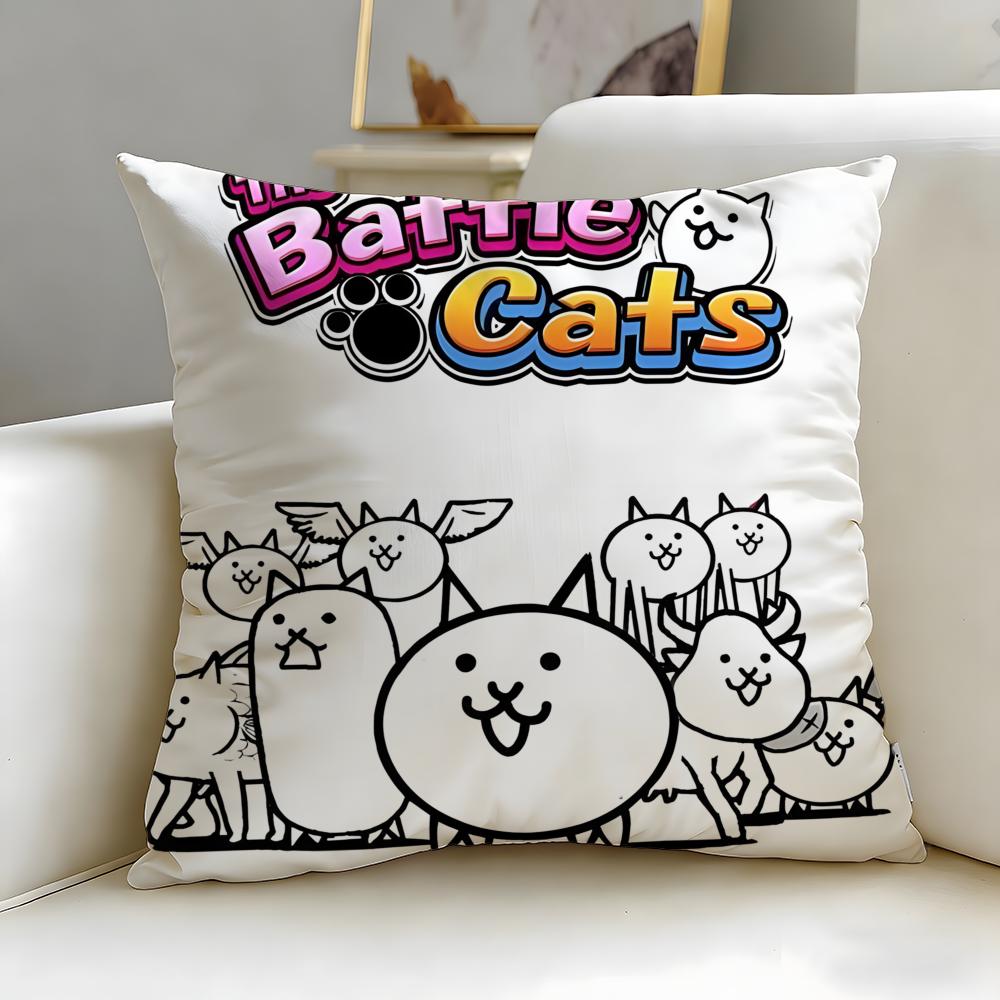 Популярная игра The Battle Cats Наволочка Мягкая Легко стирающаяся Чехол для подушки Универсальный для Дивана Кровати Путешествий и Офиса