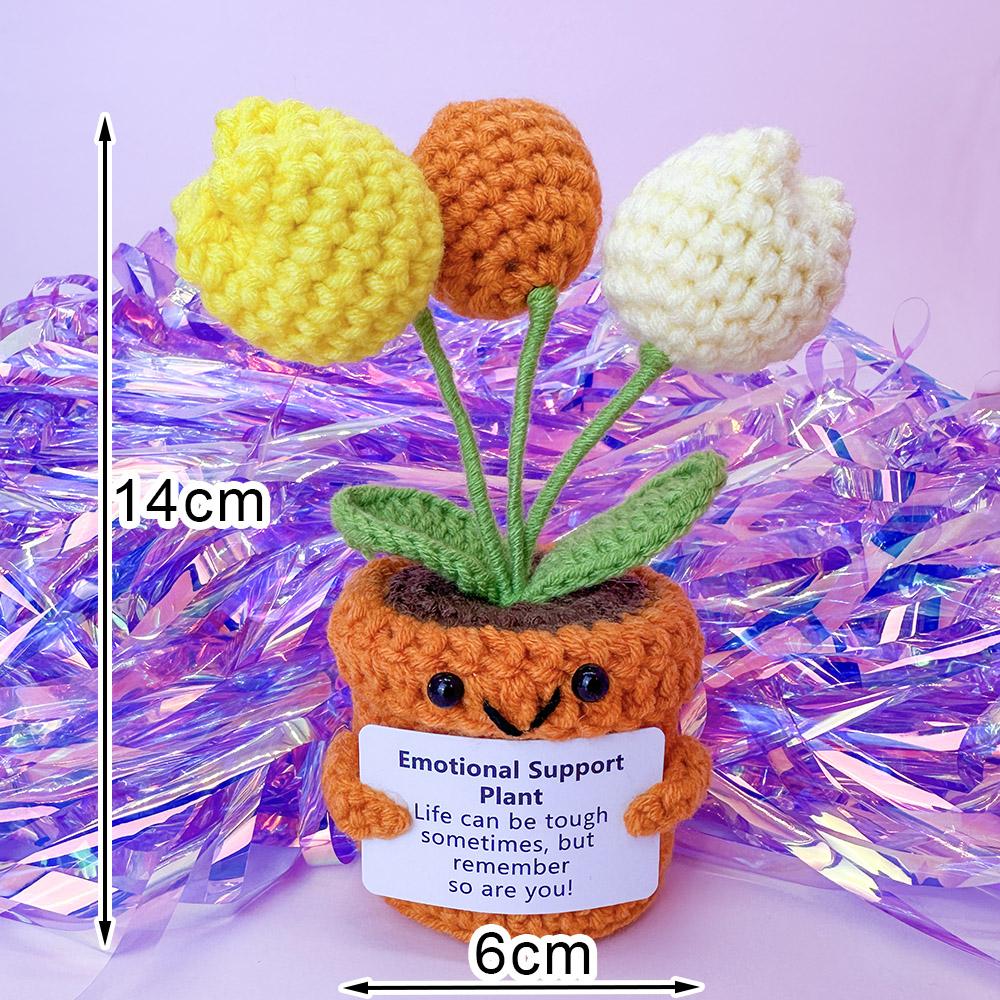 Customizable Positive Potato Funny Avocado Duck Cute Knitted Crochet Doll With Card For Mom Dad Friend Birthday Cheer Up Gift