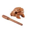 Yeliow Wooden Lucky Frog Wooden Frog Sound Making Ornament  Desktop Ornament