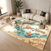 Fish Ocean Theme Soft Crystal Velvet Rug Custom Name & Text Print Non Slip Floor Rug for Bedroom Living Room