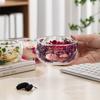 Double Layer Glass Bowl With Dried Flower Decoration Insulated Salad Bowl Fruit Dessert Bowl Thick Heat Resistant Soup Bowl