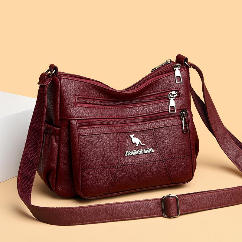 Women's Small Bag Women's Bag Fashion Soft Leather Crossbody Bag Middle-aged and Elderly Shoulder Bag