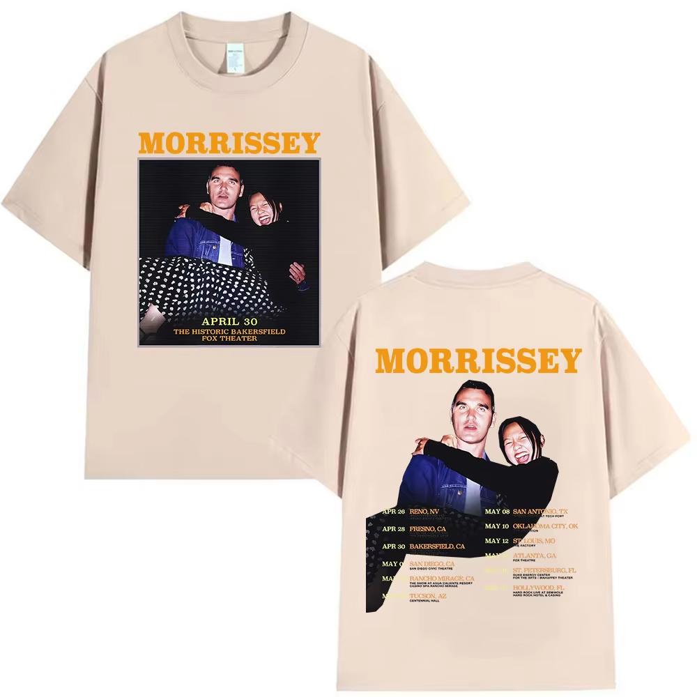 Britain Band Morrissey Tour 2026 Graphic T Shirts Men Women Harajuku Vintage pure Cotton Short Sleeve Tshirt Punk Streetwear