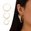 Elegant Large and Small Hoop Earrings Beautiful Hoop Earrings Mix Sizes Elegant Round Ear Decoration for Parties Dates