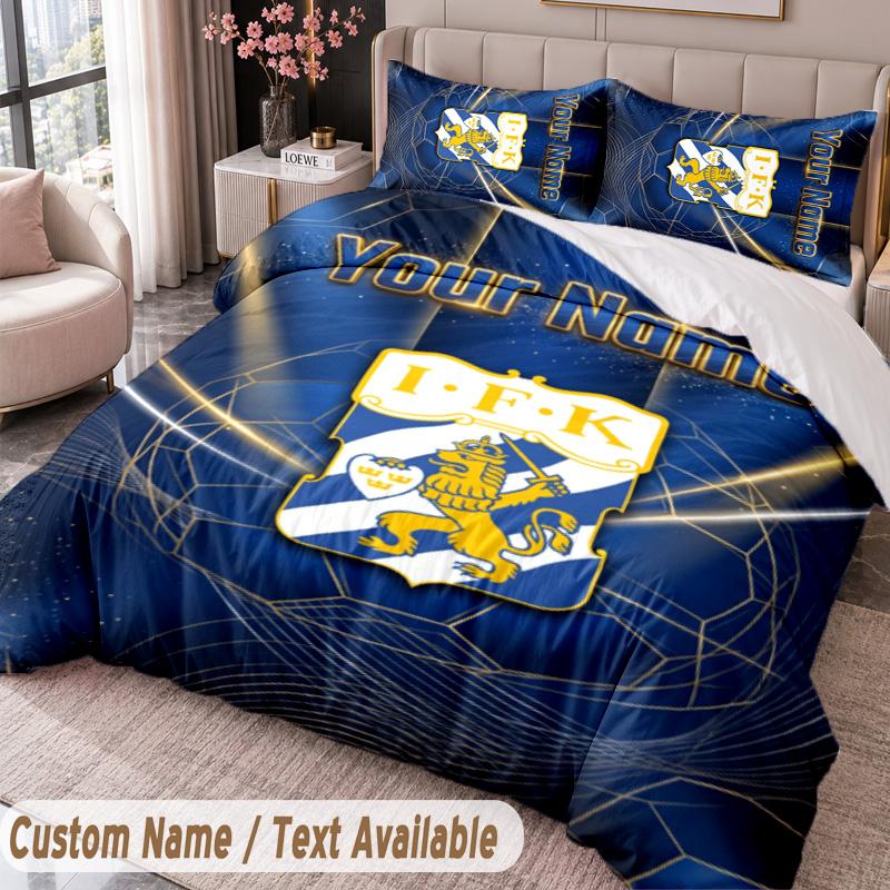 ifk göteborg Printed Bedding Set Custom Name Text 1 Duvet Cover 2 Pillowcases For Bedroom