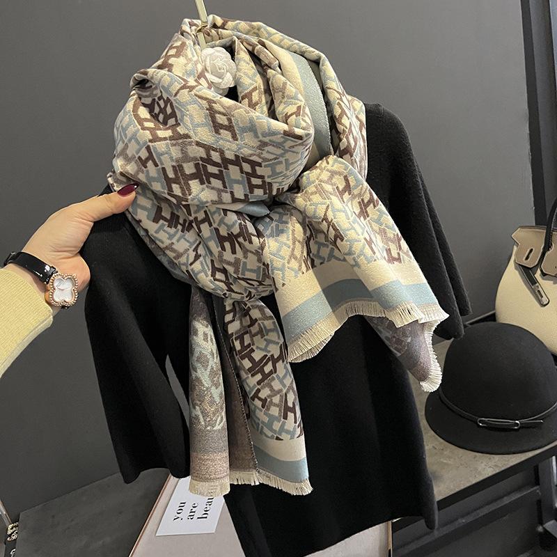 Premium High-quality Air-conditioned Room Shawl Outside Women's Summer Office Nap Imitation Cashmere Fringed Warm Scarf