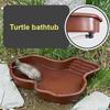 Turtle Pool Large Reptile Turtle Bathing Tub Feeding Bowl Lizards Habitat With Ramp Tortoise Feeder Bowl For Small Geckos Turtle