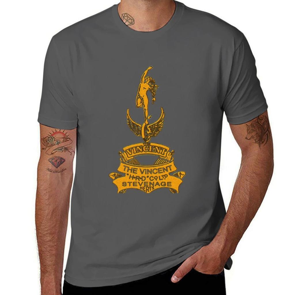 Vincent Motorcycle Logo Three TShirt AntiFade Casual Tee Shirt