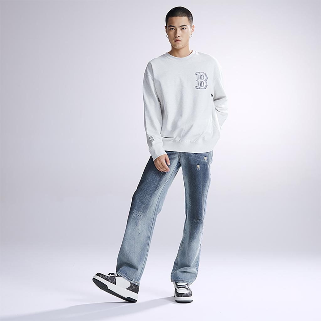 New MLB Boston Red Sox Sweatshirts Unisex Light Gray 3AMTB0434-43MGL