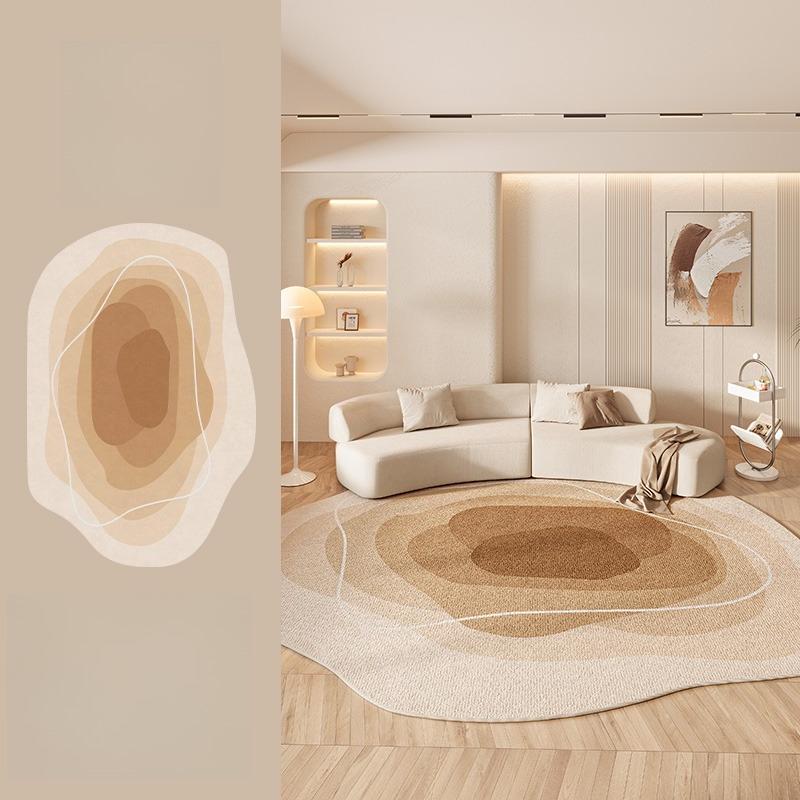 Irregular Shape Rugs for Bedroom Cream Style Living Room Decoration Carpet Thick Plush Cloakroom Floor Mat Fluffy Soft Study Rug