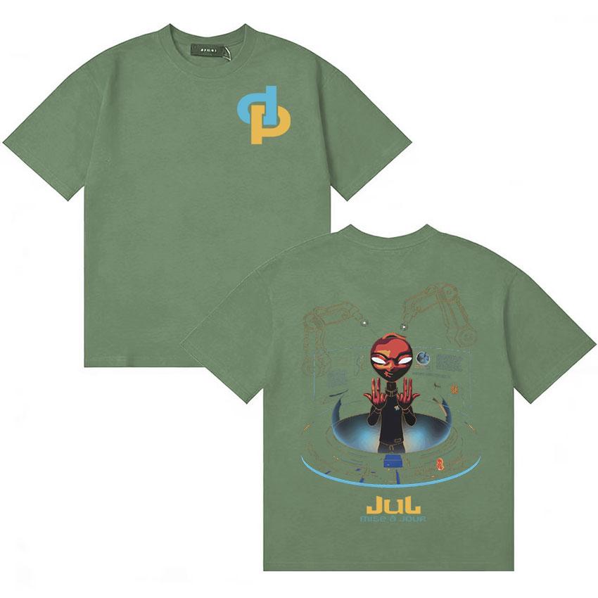 Rapper Jul My World Album Tshirt Unisex Women Summer Pop Oversized Y2K Vintage Tshirt Cotton Shortsleeve Casual T Shirt Teenagers